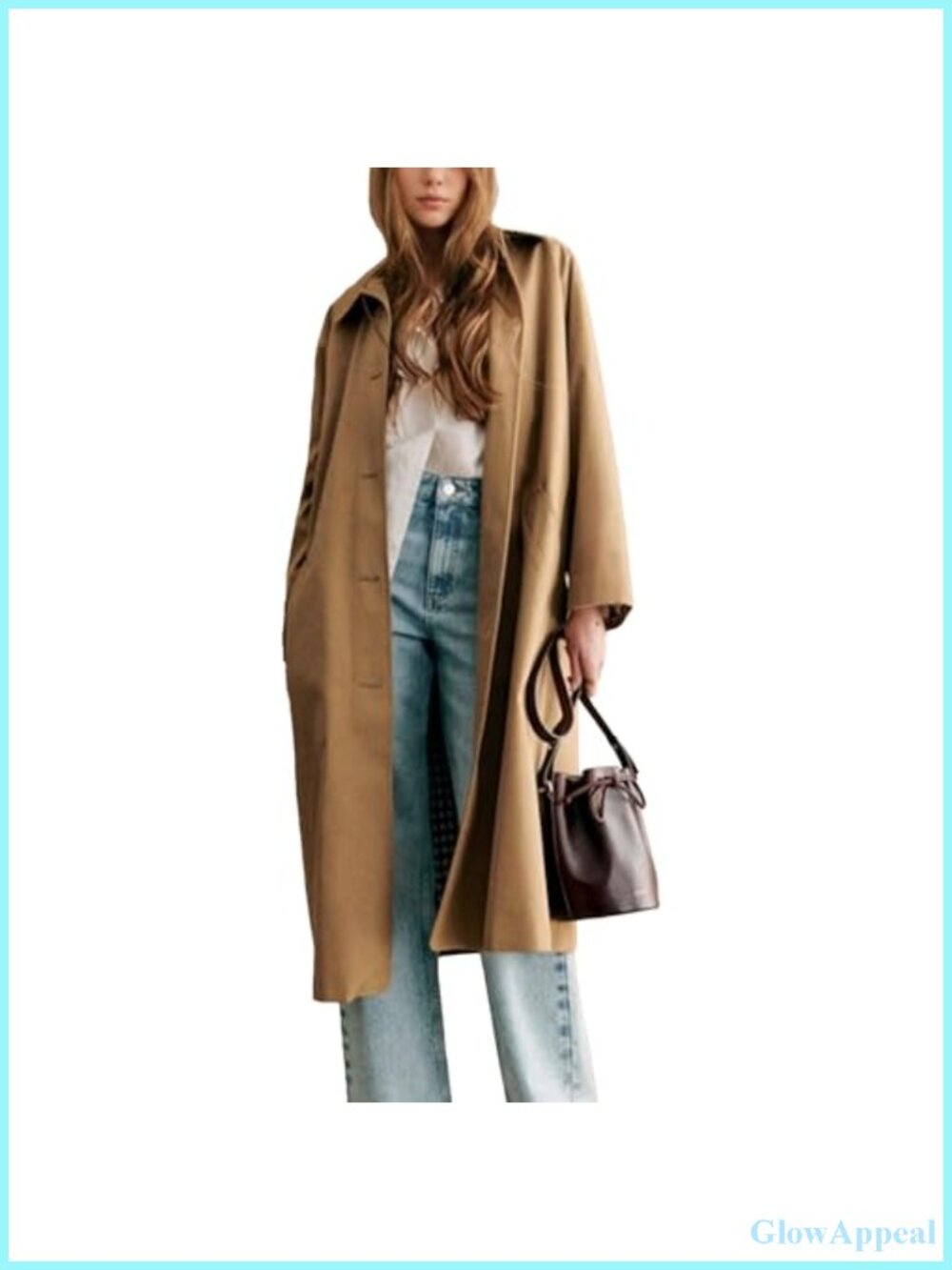 Women's Long Trench Coat Oversized Windproof Waterproof Fall Winter Jacket